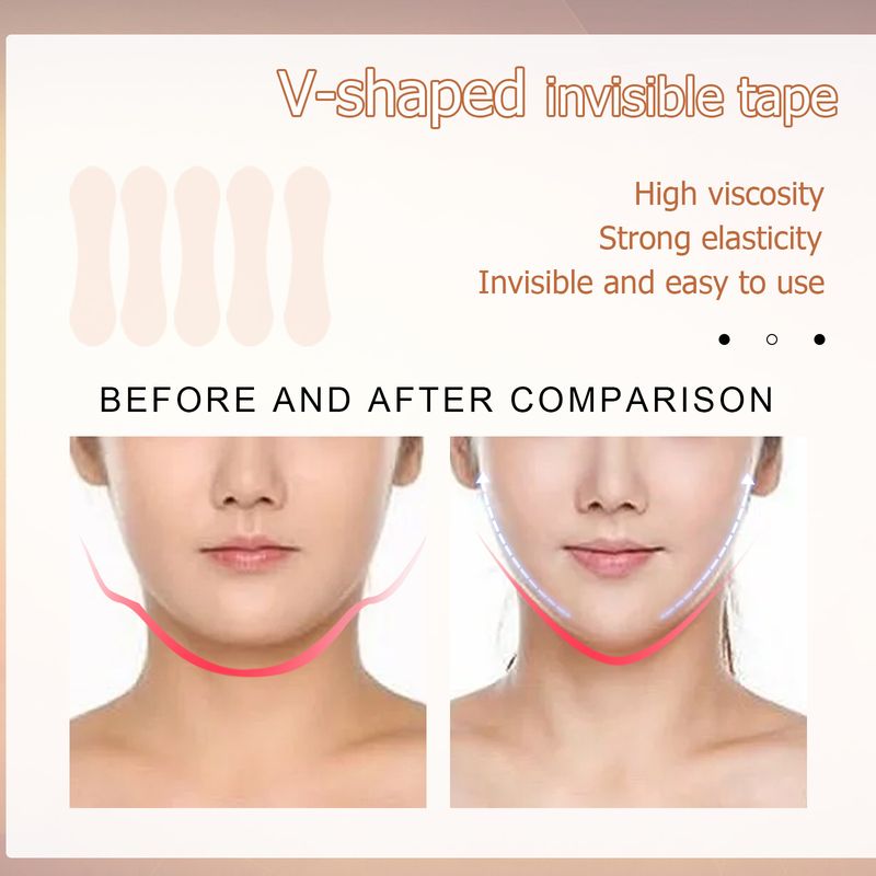 Cinta adhesiva EELHOE que levanta la papada, invisible y mate, parche facial ajustado con forma de V y semillas de melón_voghion.com