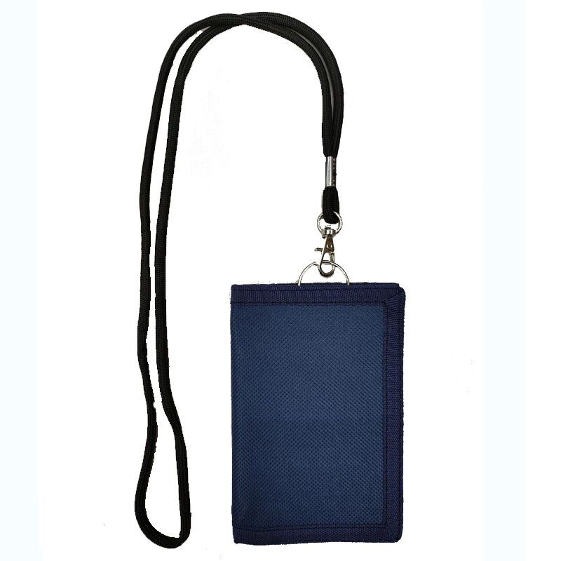 Carteira masculina de lona com cordão, zíper, bolso, clipe, chaveiro dobrável, compartimento para cartão, bolsa para dinheiro_voghion.com