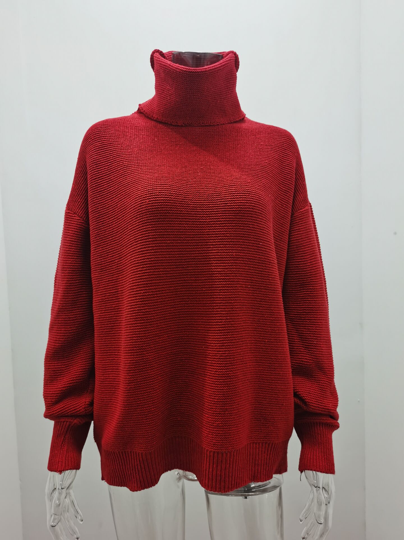 Women's Clothing Autumn and Winter New Thick e Long-sleeved Turtleneck Pullover Sweater_voghion.com