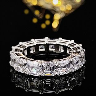 Anello semplice con diamante pieno di zirconi di lusso Senso di design avanzato di minoranza femminile r4577_voghion.com