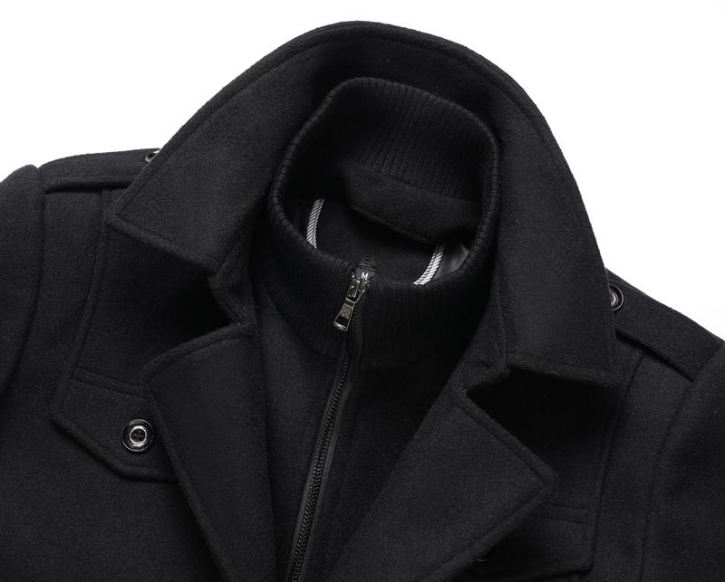 Men's Wool Blend Overcoat – Single-Breasted Long Coat With Belt (30% Wool, Winter-Ready, Business Casual) – Grey/Black/Camel/Navy/Coffee_voghion.com