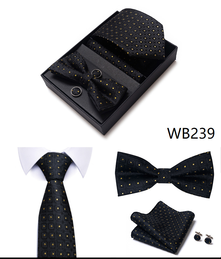 Gravatas e lenços masculinos, conjunto de gravatas masculinas, caixa de presente, 6 peças, gravata formal de negócios, fabricante de guangzhou_voghion.com