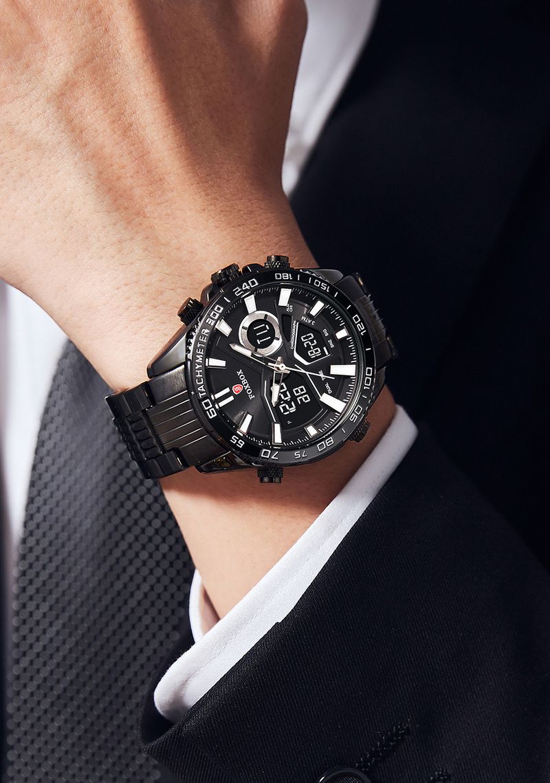 Sportliche digitale Analoguhr für Herren mit Multifunktions-Chronograph, Kalenderanzeige und 30 m Wasserbeständigkeit, wasserdichte Herrenuhr mit Kalender_voghion.com