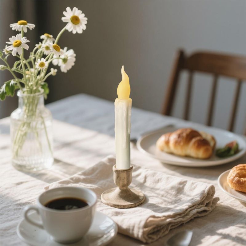 Velas LED recarregáveis por USB – Pacote com 2/6 velas decorativas sem chama com luz cintilante branca/amarela quente para decoração de casa, casamento e feriados_voghion.com