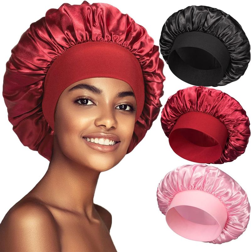 Breedgerande, zeer elastische hoofddoek, beautyhoed, badhoed, haarverzorgingshoed, gekleurde dameshoed, slaapmuts_voghion.com