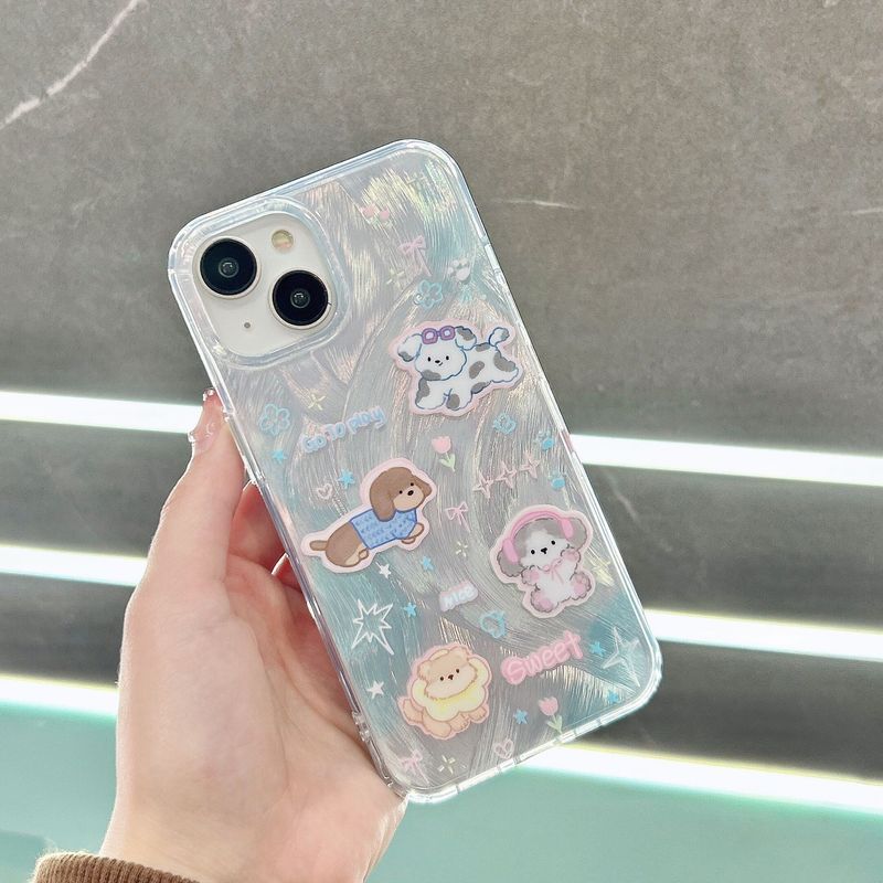 Feather yarn niche cartoon for iPhone15Pro Japan and South Korea 13promax 12Pro phone case 14pro_voghion.com