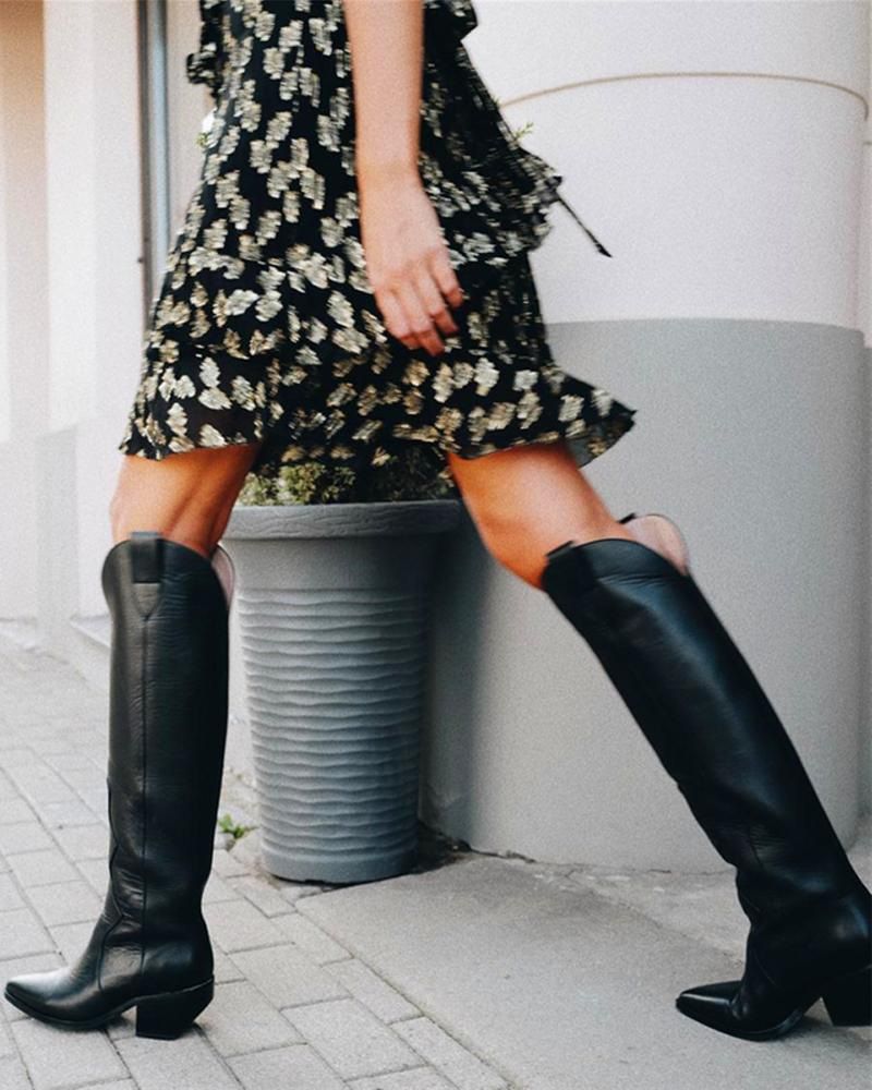 Fashion plus-size pointed over-the-knee boots for women_voghion.com