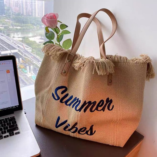 Handtasche Fraebeutel Design Einfach Nisch Rees Strandbeutel Quasten Buschtaf Broderie Moud Grouss Kapazitéit Schëllertaschen 2022_voghion.com