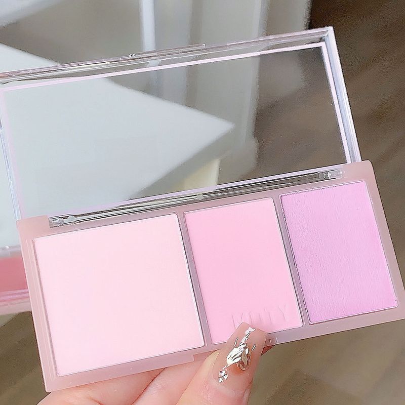 MOTY dreifarbiges Rouge-Püree-Rouge-Puder ist zart und einfach zu handhaben, um die Farbe und Vitalität des Mädchens zu zeigen, tragbar und günstig_voghion.com
