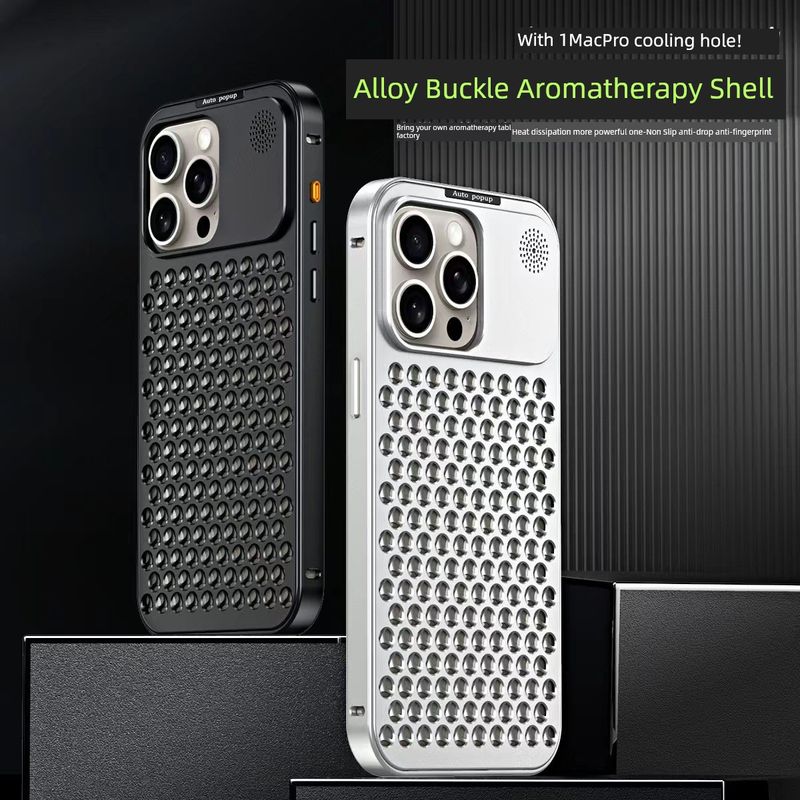 Qualità imbattibile applicabile alla custodia del telefono cellulare per iPhone. Dissipazione del calore. Chiusura a molla interamente in lega di alluminio. Aromaterapia. Ipone15pro_voghion.com
