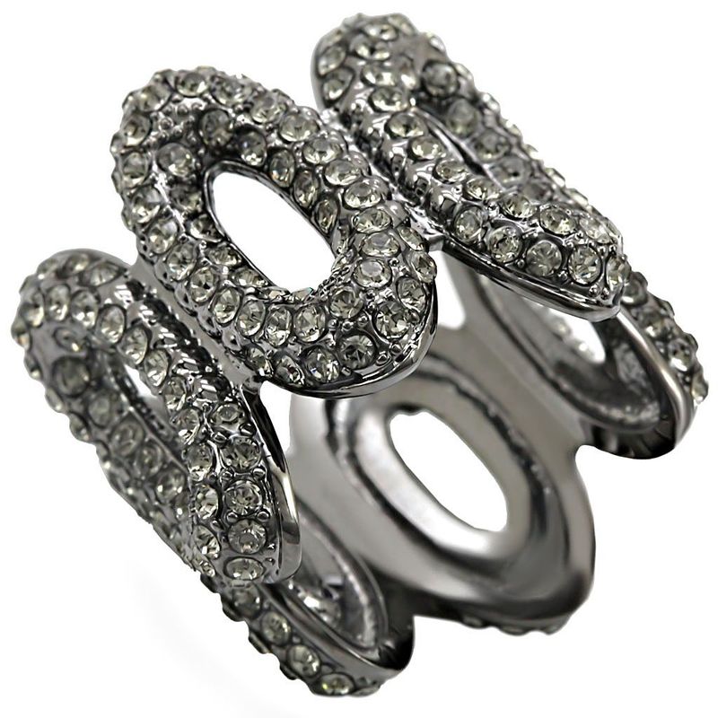 1W033 - Ruthenium Brass Ring with Top Grade Crystal in Black Diamond_voghion.com