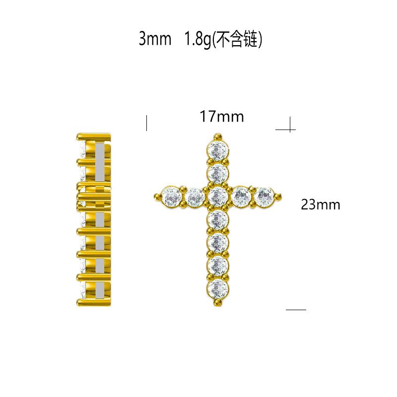 Collana con croce in moissanite per donna, argento sterling, lusso leggero, nicchia, sensazione di alta qualità, versatile, nuovo stile 2022._voghion.com