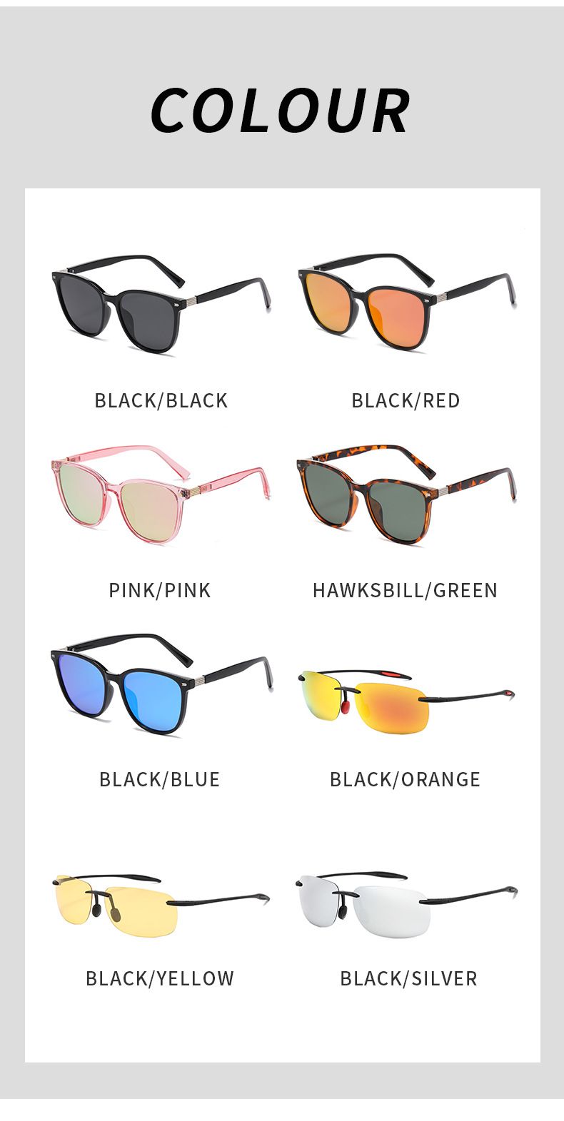 New Women's Large Frame Polarized Colorful Fashion Driving Sunglasses_voghion.com
