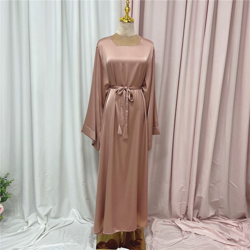 Women’s Clothing Turkish solid color large size multi color robe dress_voghion.com