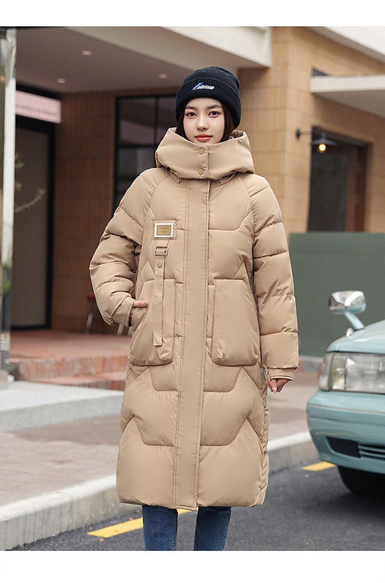 Women's Long Hooded Puffer Coat Winter Warm Oversized Parka Jacket With Pockets, Casual Streetwear Outerwear For Cold Weather_voghion.com