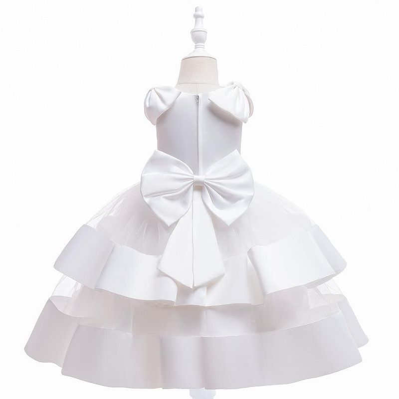Mutter & Kinder Prinzessin Kleid Kleine Kinder Rock Bogen Ärmel Blumenmädchen Kleid Leistung Kostüm_voghion.com