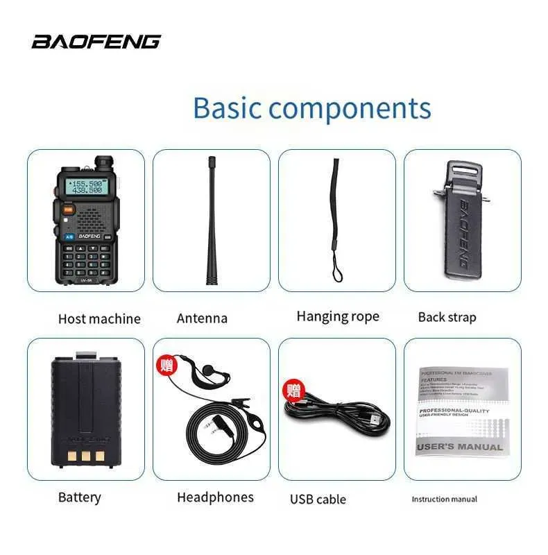 Lepsza jakość Baofeng UV-5R Ulepszony krótkofalówka - wysokiej mocy, bezprzewodowy radiotelefon FM o dużym zasięgu do zastosowań komercyjnych i cywilnych_voghion.com