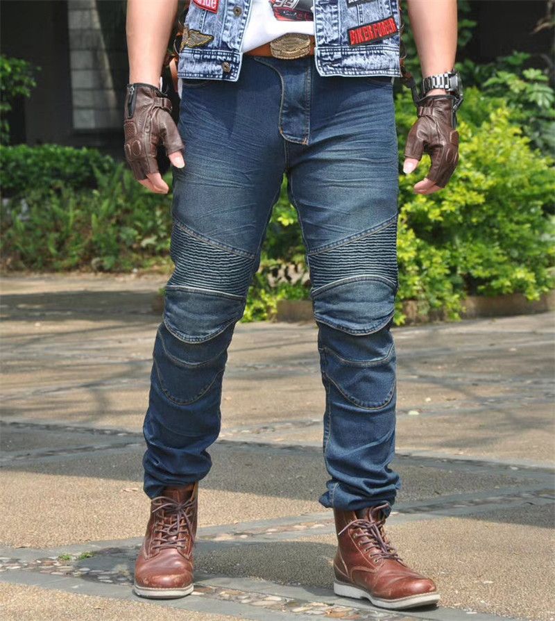 Jeans da motociclista per uomo e donna - Impermeabili, antivento e traspiranti per tutte le stagioni con protezioni integrate per le ginocchia - Denim elasticizzato per il massimo comfort_voghion.com