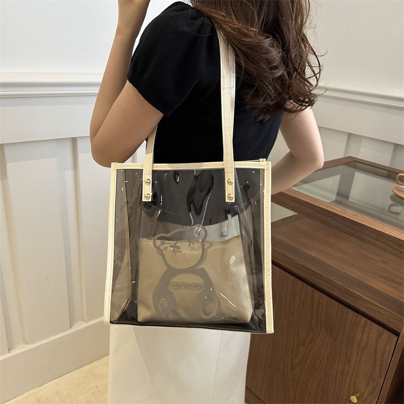 Borsa a tracolla semplice da spiaggia in gelatina casual estiva 2025, trasparente, alla moda, per le donne_voghion.com