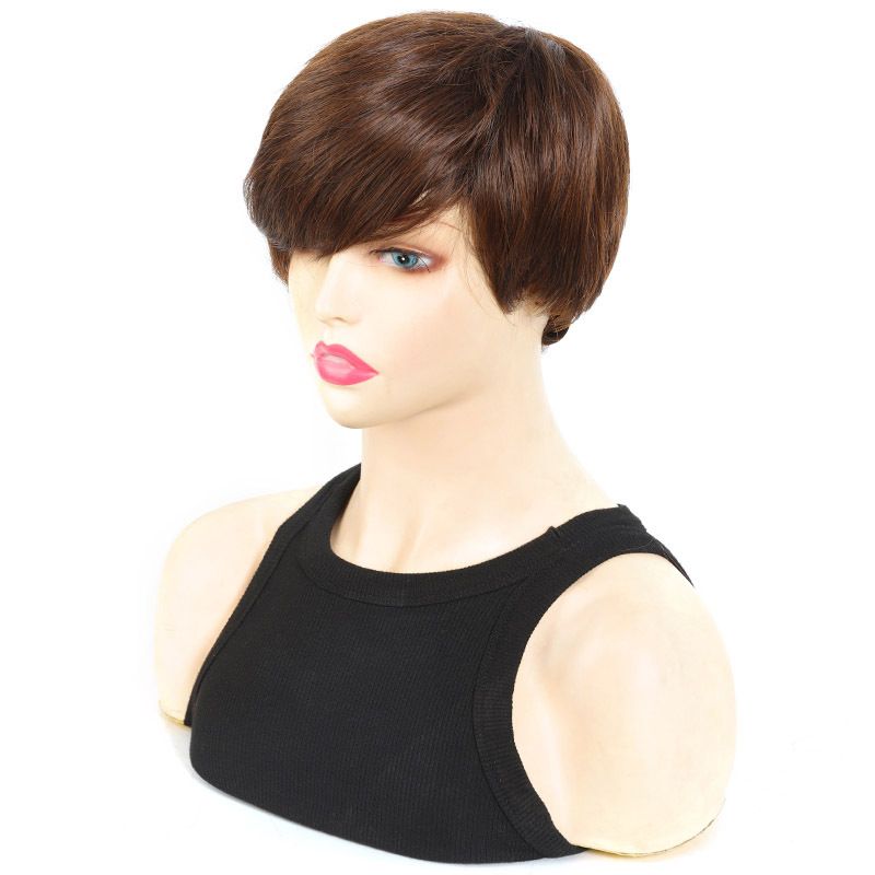 perruque perruque cheveux courts raides fibre chimique synthétique environ 10cm90g cheveux courts raides frange latérale quotidienne_voghion.com