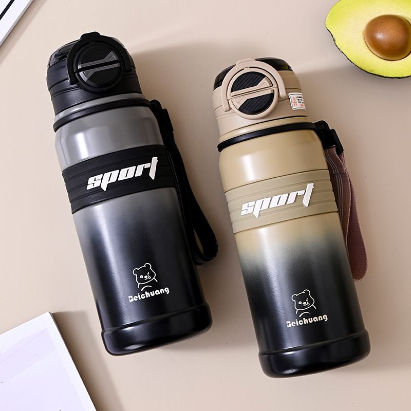 Doppio bicchiere da bere in acciaio inossidabile, isolato, semplice, portatile, per studenti, sportivi, di alto valore, celebrità di Internet_voghion.com