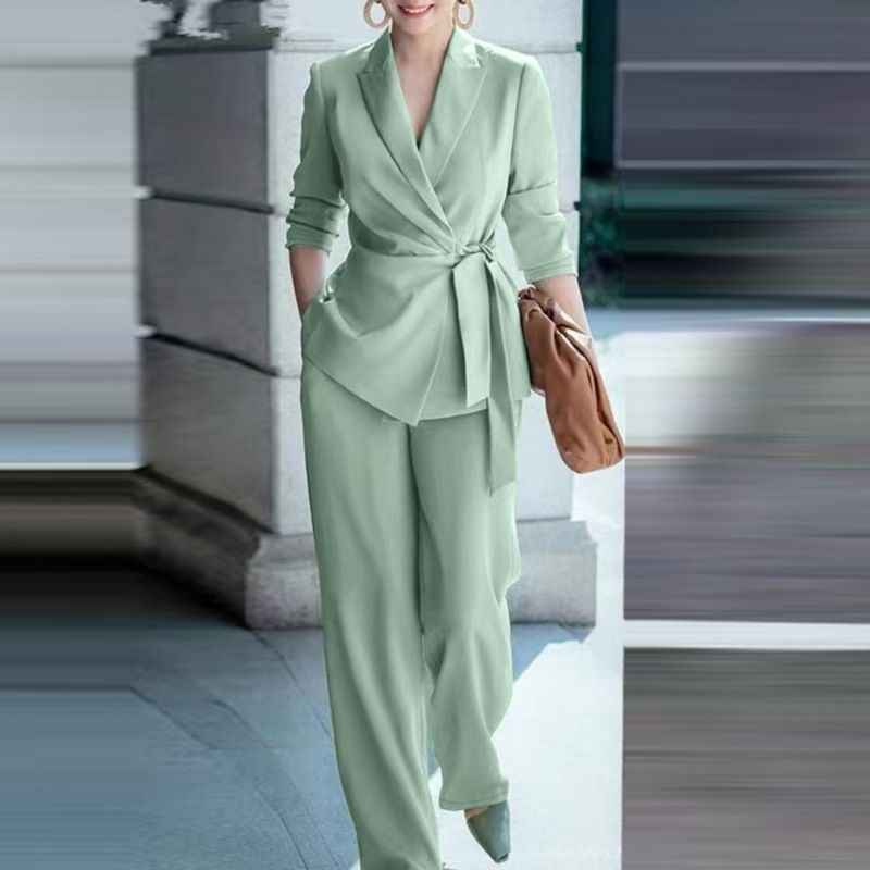 Women's Clothing Autumn And Winter New Solid Color Temperament Lace Suit Fashion Suit For Women_voghion.com