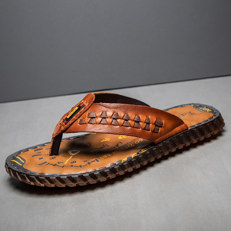2025 Pantofole estive comode e di alta qualità da uomo, con un solo piede, in pelle, alla moda_voghion.com