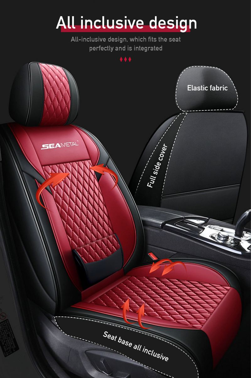 Universal Covers PU Leather Car Seat Cushions Four Seasons Breathable Mats Front/Back Seats Protective Pads Auto Goods_voghion.com