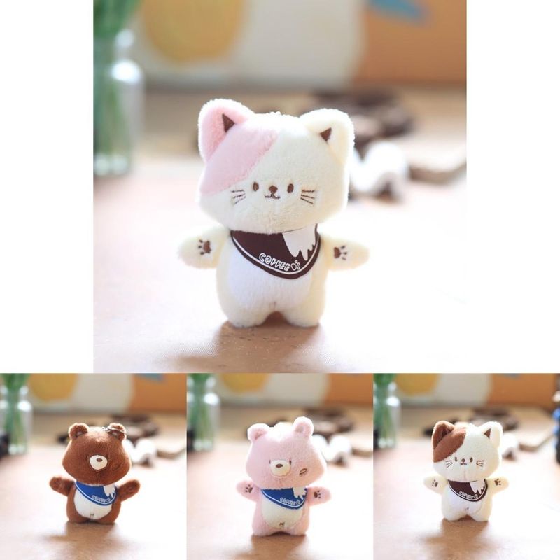 Plush Keychain Bear Adorable Cute Cartoon Animal Toy Soft Accessory Bag Charm_voghion.com