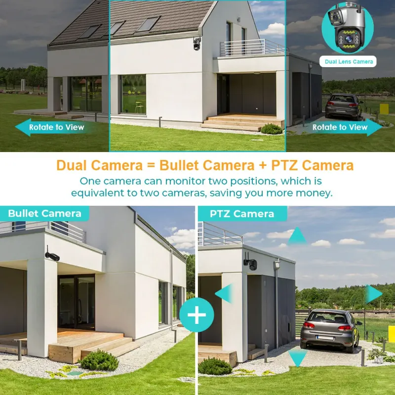Surveillance Cameras Dual Lens 4G IP Camera WiFi 8MP 4K Wireless Outdoor Smart Home Night Vision V380 Digital Zoom CCTV_voghion.com