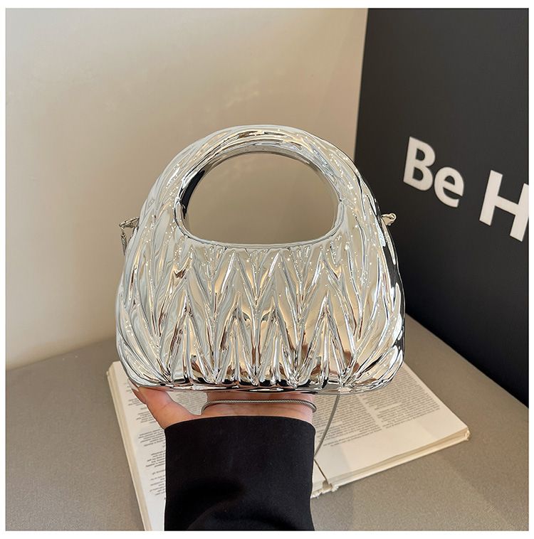 Women's Clutches Bags Acrylic Bag, Fashionable Pleated Cloud Bag, Versatile, Light Luxury And Personalized Party Bag_voghion.com