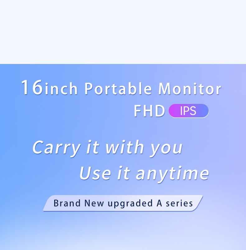 16inch Portable Monitor 1920x1200p 16:10 100%sRGB HDR 400Cd/m² Gaming Display For Laptop, Book, Phone, Switch, Xbox_voghion.com