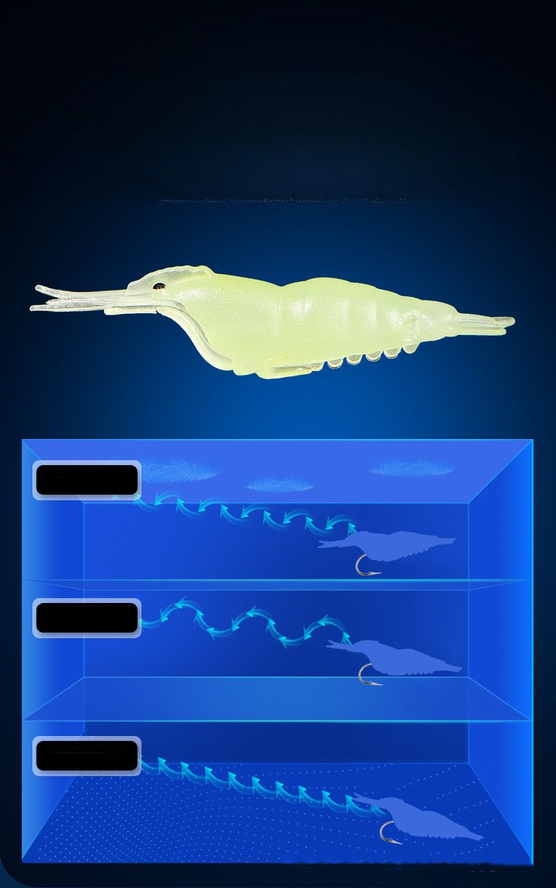 Lure 4cm Small Luminous With Hook Shrimp Bass Perch Universal For Sea And Freshwater Fishing Soft Bait Simulation_voghion.com