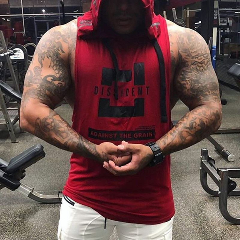 Muscle Brothers Nuovo Gilet Fitness Largo Traspirante Uomo S Running Training Color Block Cappuccio Sportivo_voghion.com