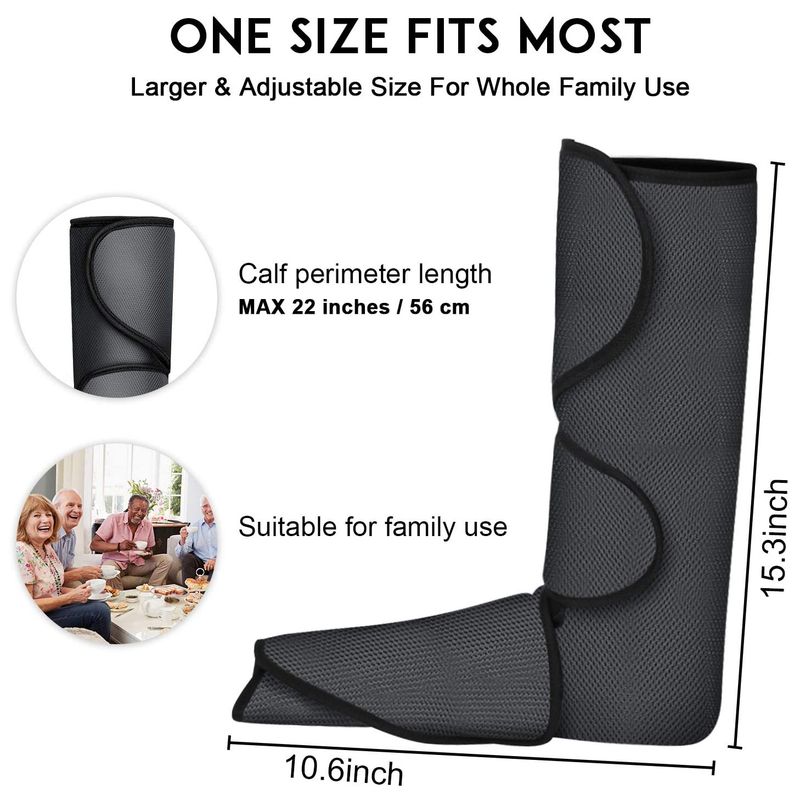 Fod Ben Air Compression Massager Kalv Wraps Massage til cirkulation og afslapning Lymfedrænage Bukser Krop_voghion.com