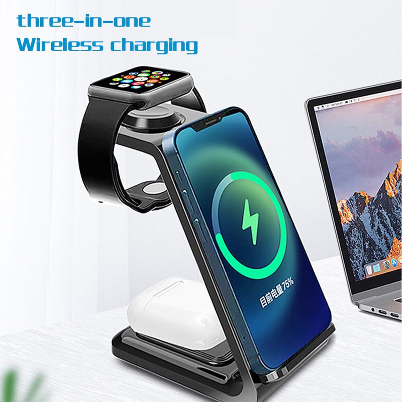 3 In 1 Wireless Charger Dock Charging Station For Apple Watch IPhone 16 15 14 UK_voghion.com