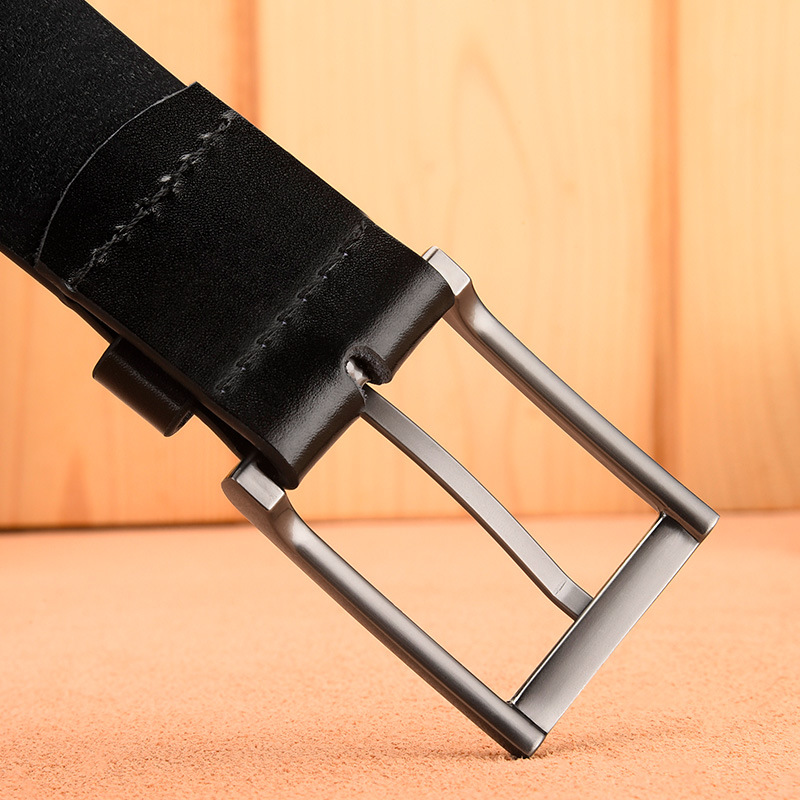 Lässige Nadelschnalle aus Leder für Herren, Rindsledergürtel, Herrenhosengürtel_voghion.com