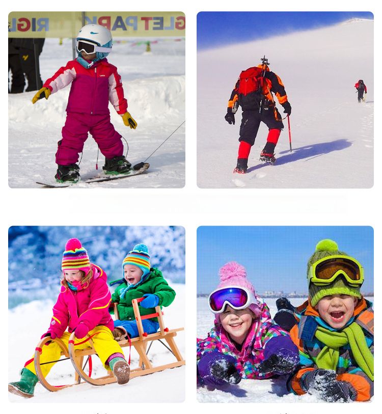 Occhiali da neve magnetici antiappannamento per bambini, occhiali da sci cilindrici per ragazzi e ragazze_voghion.com