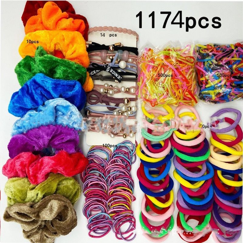 Accessori per bambini Anello per capelli con intestino di maiale Anello per capelli carino da donna Anello in stoffa con elastico perlato Anello colorato_voghion.com