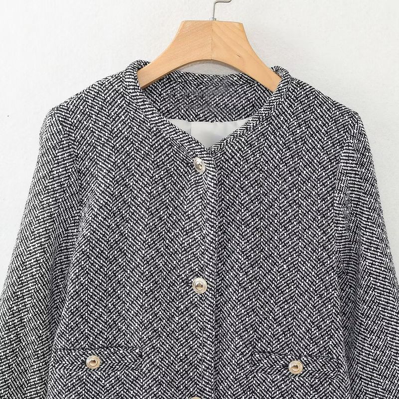 2023 Women's New Autumn/Winter French Texture Short Small Fragrant Style Suit Jacket_voghion.com