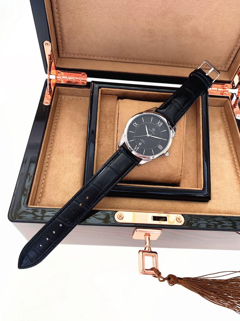 Relógio masculino de couro simples e de alto valor, à prova d'água, relógio automático empresarial à prova d'água, presente de alta qualidade, mesa de teste pontual_voghion.com