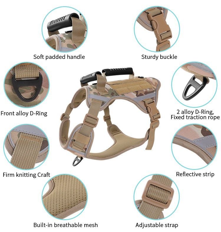Pet 2024 per cani di taglia media e grande, imbracatura tattica in stile gilet, guinzaglio per passeggiate con il cane_voghion.com