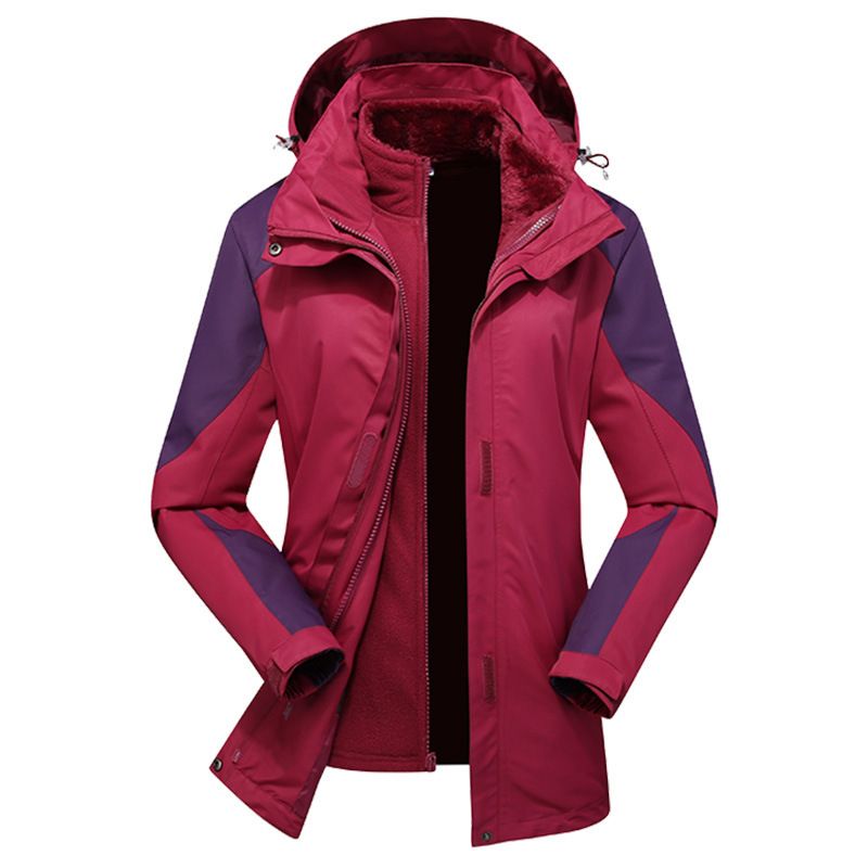 Giacca invernale 3 in 1 per uomo e donna, antivento, impermeabile, giacca da trekking staccabile, pile corallo spesso,_voghion.com