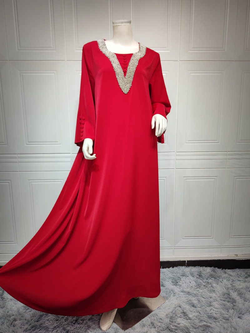 Muslimische Abaya Mit Seilstickerei, Damenrobe, Traditionell, Moderne, Wunderschön, Ramadan_voghion.com