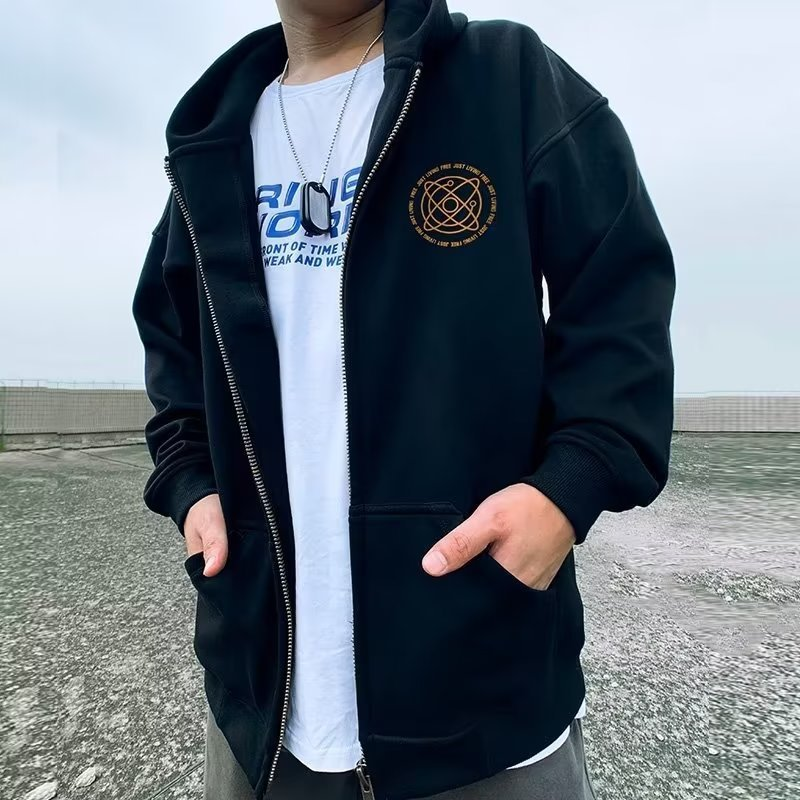 Sweater Men's Zipper Fat Oversize Hooded Large Cardigan Plus Size Coat Spring and Autumn 8XL_voghion.com