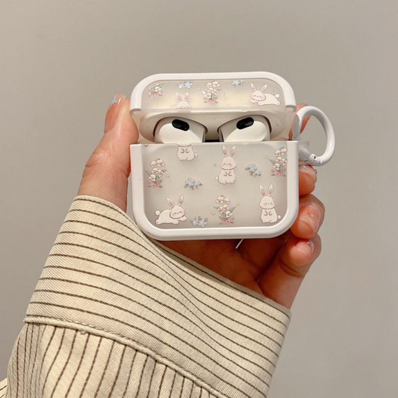 Ins Flower Rabbit Suitable 2/3/1 Third Generation Pro Case Wireless airpods Protective Cover Pro2 Earphone Bag_voghion.com