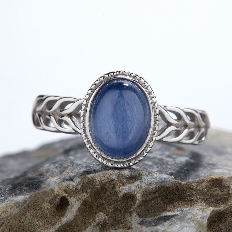 Anello di gioielleria naturale puro con pietra preziosa colorata tailandese, per uomini e donne, in argento semplice_voghion.com