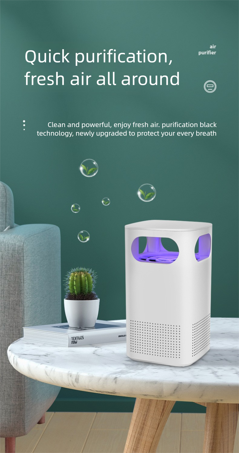 Desktop Air Purifier For Home Use, Formaldehyde Deodorization & Pollen Odor Removal, Small With Sleep Timer_voghion.com