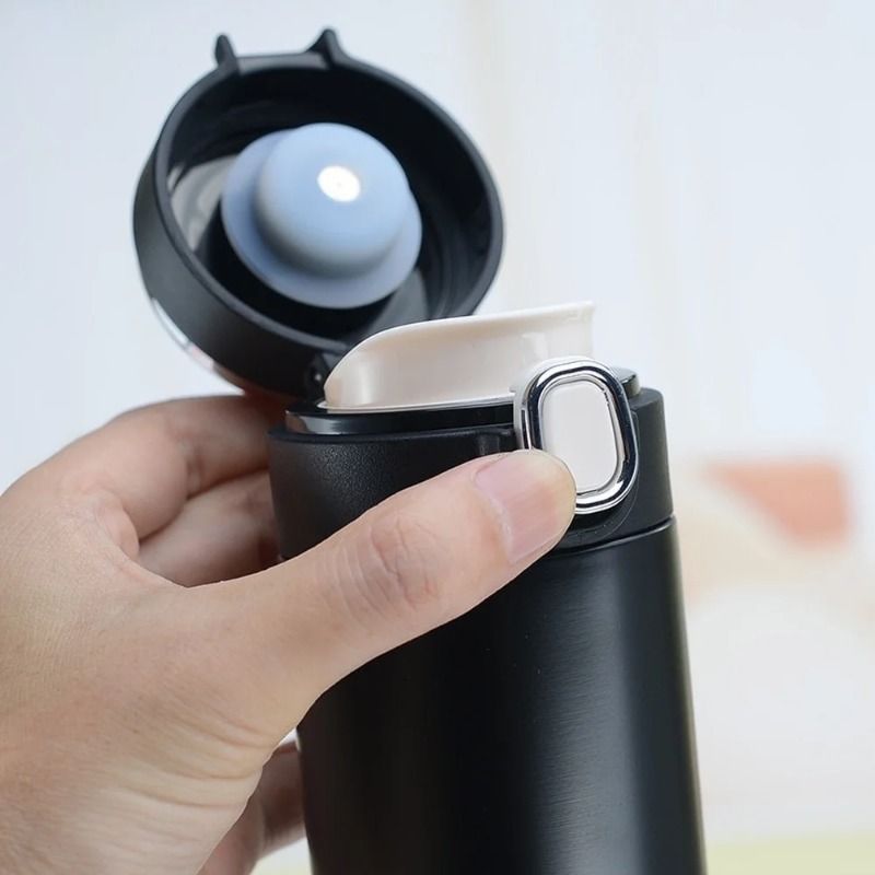 Slimme temperatuurweergavebeker - 24 uur vacuümgeïsoleerde roestvrijstalen beker met drukdeksel (420 ml, 4 kleuren)_voghion.com