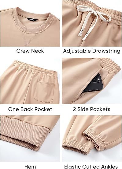 Conjunto esportivo casual masculino – Moletom de manga comprida com gola redonda e calça jogger (Tamanhos P-5XG, Poliéster, Estilo urbano, Ideal para academia e para usar na rua)_voghion.com